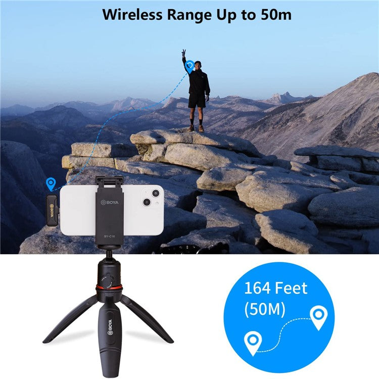 BOYA BY-WM3T2-D2 Wireless Lavalier Microphone System Plug and Play Mic with 2 Transmitters + 1 Receiver for Livestreaming Podcasting