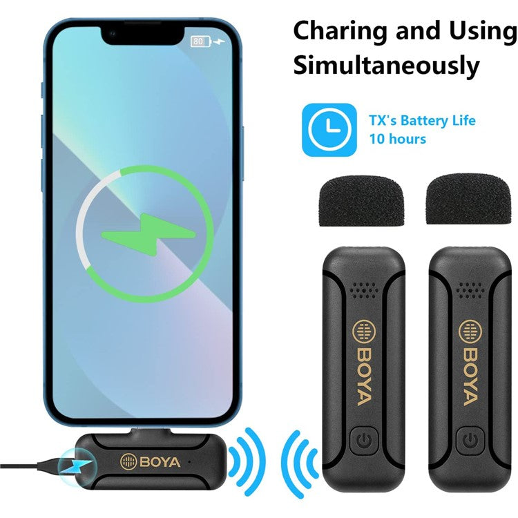 BOYA BY-WM3T2-D2 Wireless Lavalier Microphone System Plug and Play Mic with 2 Transmitters + 1 Receiver for Livestreaming Podcasting