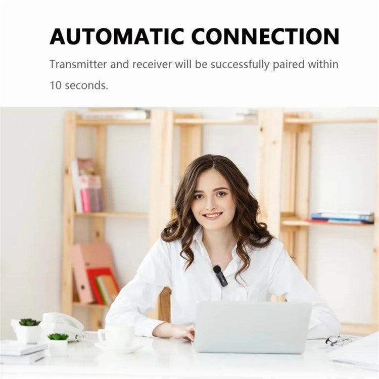 BOYA BY-V1 Wireless Lavalier Microphone Omnidirectional External Mini Condenser Mic with 1 Transmitter + 1 Receiver for Interview Video