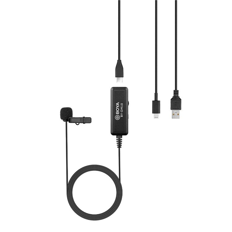 BOYA BY-DM10 Digital Omnidirectional Clip-on Lavalier Lapel Microphone for Live Streaming Vlogging