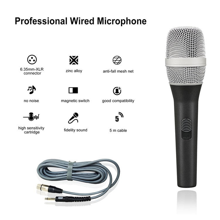GL-6.0S Dynamic Wired Microphone Plug and Play Unidirectional Mic for Stage Performance KTV