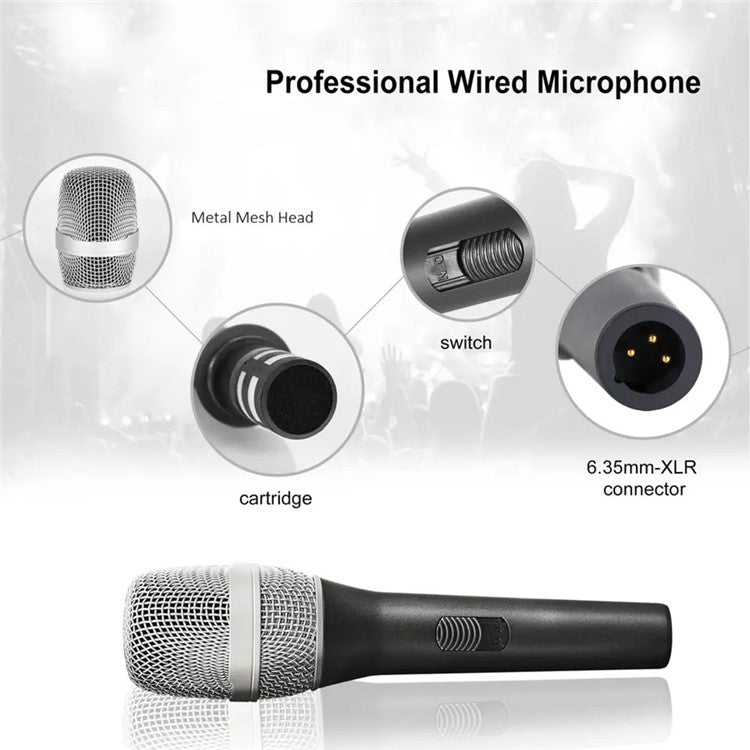 GL-6.0S Dynamic Wired Microphone Plug and Play Unidirectional Mic for Stage Performance KTV