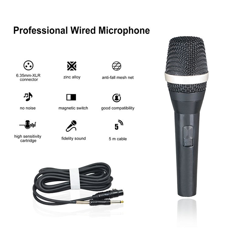 F1 Handheld Wired Microphone Moving Coil Pickup Vocal Mic for Speakers, Home Karaoke Singing