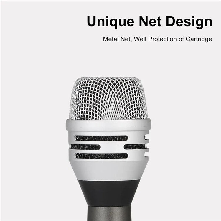 F8 Handheld Wired Microphone Cardioid Dynamic Vocal Mic with 5m Cable for Speakers, Karaoke Singing Machine