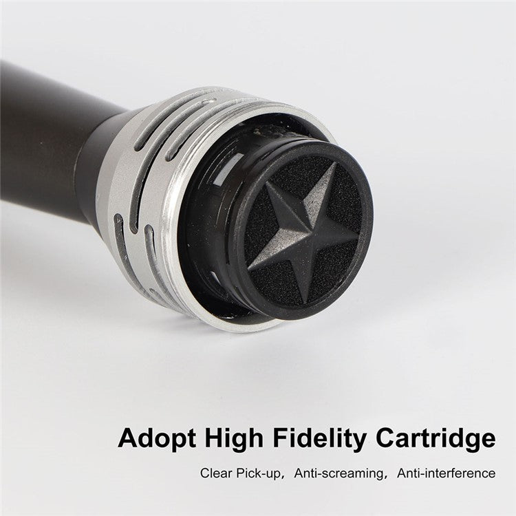 F8 Handheld Wired Microphone Cardioid Dynamic Vocal Mic with 5m Cable for Speakers, Karaoke Singing Machine