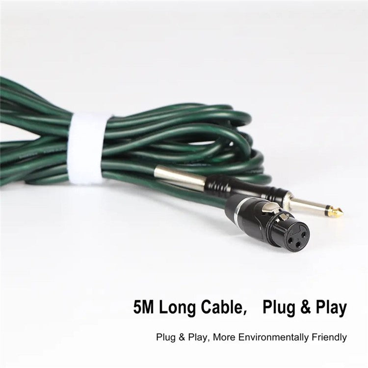 F8 Handheld Wired Microphone Cardioid Dynamic Vocal Mic with 5m Cable for Speakers, Karaoke Singing Machine