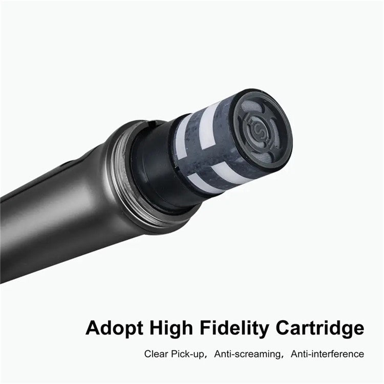 W-17 Dynamic Wireless Microphone 1 to 2 All-Metal UHF FM Handheld Microphone for Conference, Stage