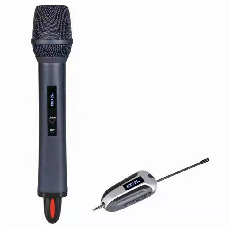 TX-11 Singing Phone Conference UHF Wireless Microphone Live Streaming Rechargeable Mic, 1 Mic + 1 Receiver - Grey