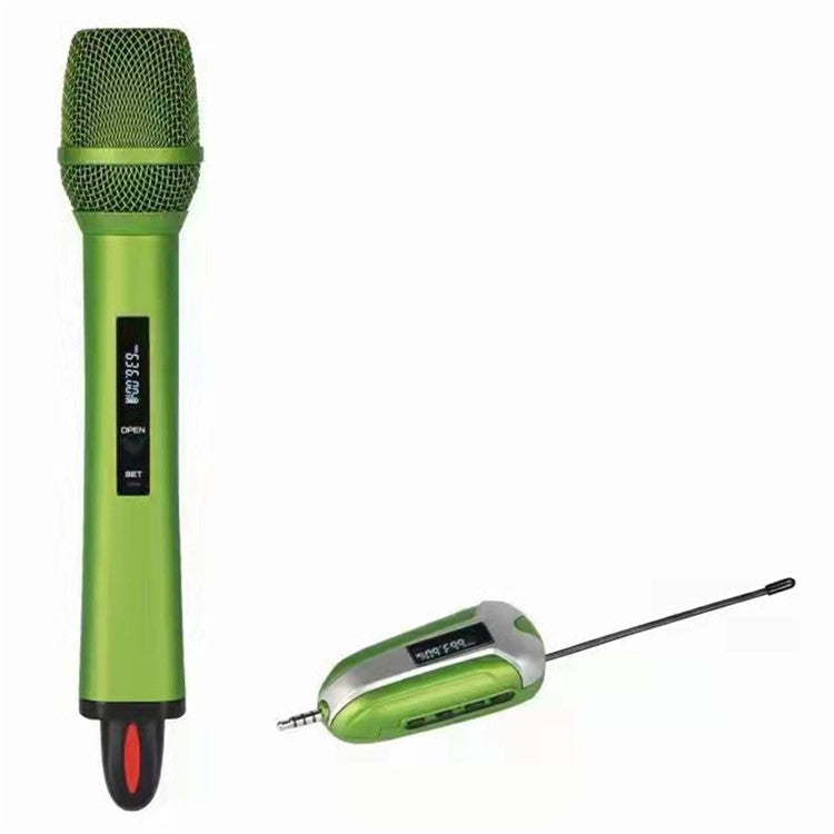 TX-11 Singing Phone Conference UHF Wireless Microphone Live Streaming Rechargeable Mic, 1 Mic + 1 Receiver - Green