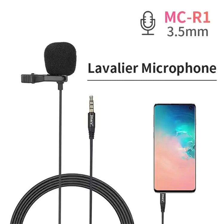 JMARY MC-R1 3.5mm Mini Microphone Phone Laptop Recording Interview Lavalier Mic