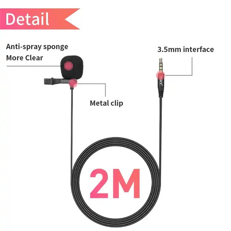 JMARY MC-R1 3.5mm Mini Microphone Phone Laptop Recording Interview Lavalier Mic