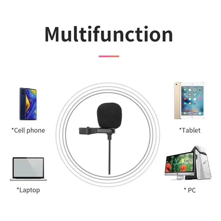 JMARY MC-R1 3.5mm Mini Microphone Phone Laptop Recording Interview Lavalier Mic
