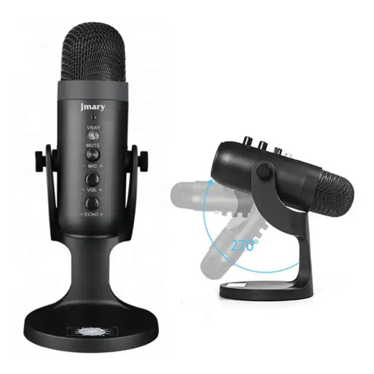 JMARY MC-PW8 Condenser Microphone USB Desktop Mic with Real-time Monitoring