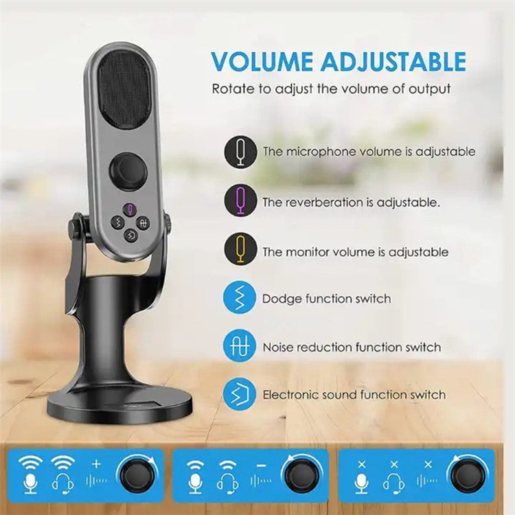 JMARY MC-PW7 Noise Canceling USB Recording Studio Desktop Cardioid Microphone