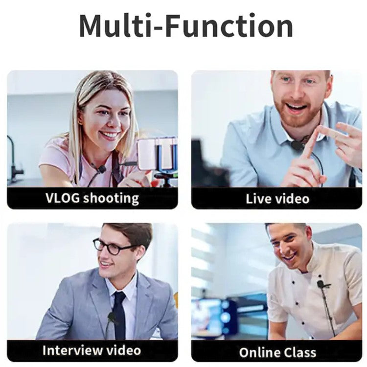 JMARY MC-R6 3m Type-C Wired Lavalier Microphone Live Streaming Mic with In-ear Earphone