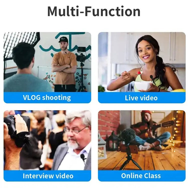 JMARY MC-R5 3m 3.5mm Wired Lavalier Microphone with Sound Monitoring Earphone