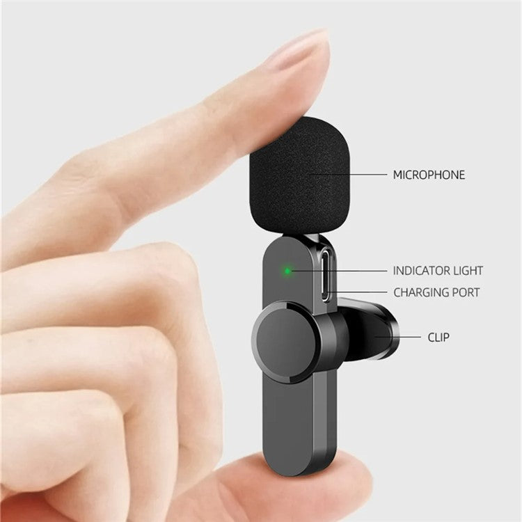 AP031 Noise Reduction 3-In-1 Wireless Microphone with Receiver for iPhone, Type-C, Camera