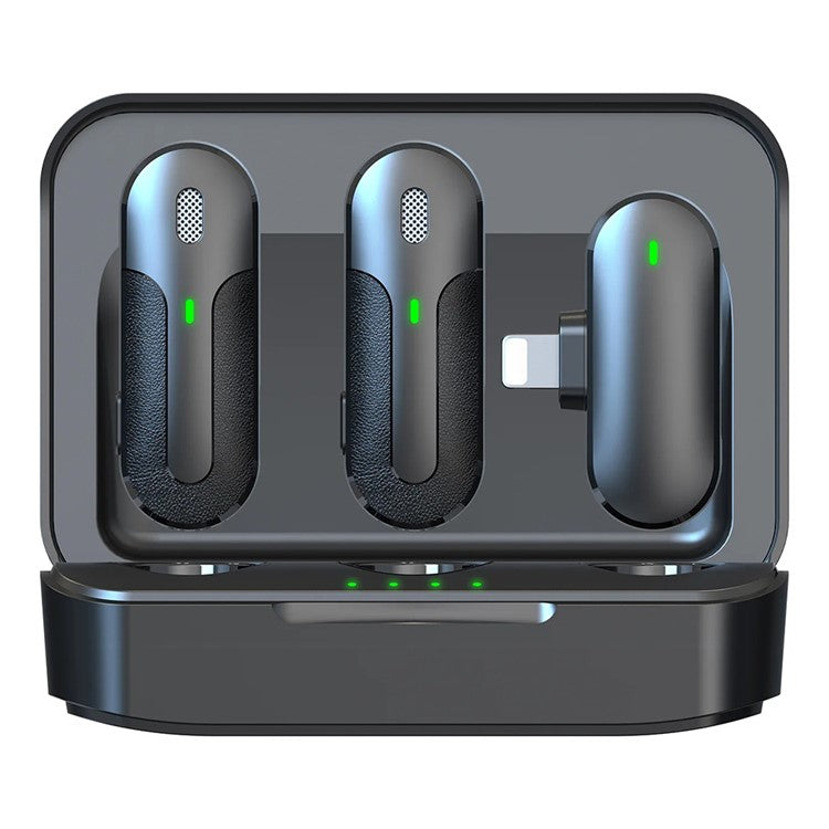 M8 For iPhone Wireless Noise Canceling Microphone Lavalier Mic (2 Microphones+1 Receiver)