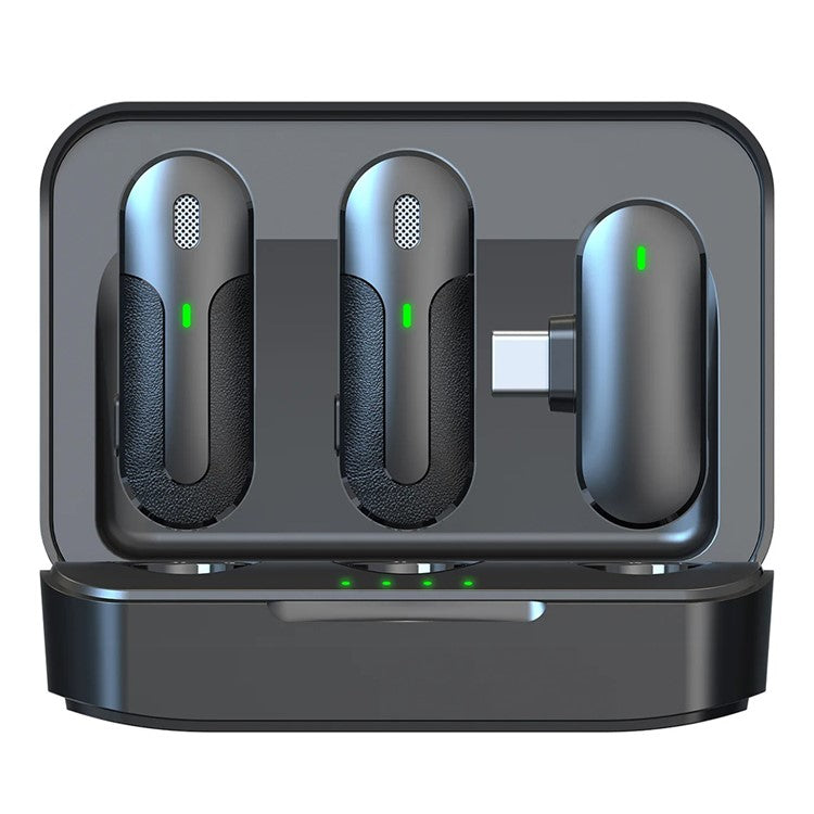 M8 2 Type-C Microphones Wireless Noise Canceling Lavalier Mic with 1 Receiver