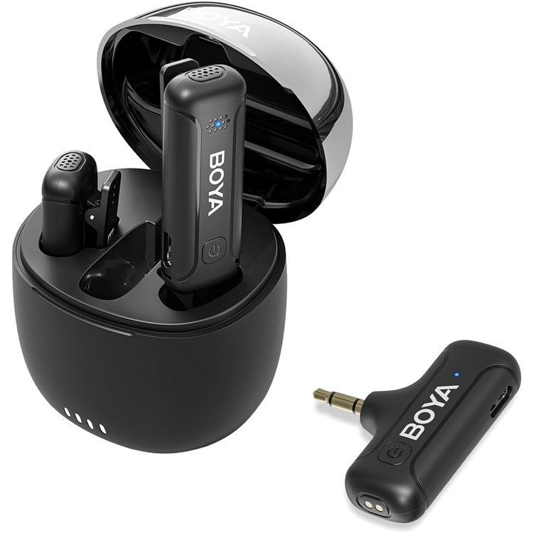 BOYA BY-WM3T-M2 Noise Reduction 2.4G Wireless Dual Channel Microphone Transmitter + Receiver