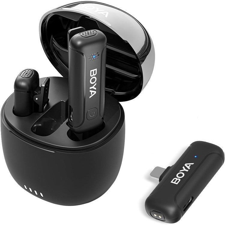 BOYA BY-WM3T-D2 2 Transmitter + 1 8-Pin Receiver, 2.4GHz Wireless Noise Reduction Lapel Clip Mics