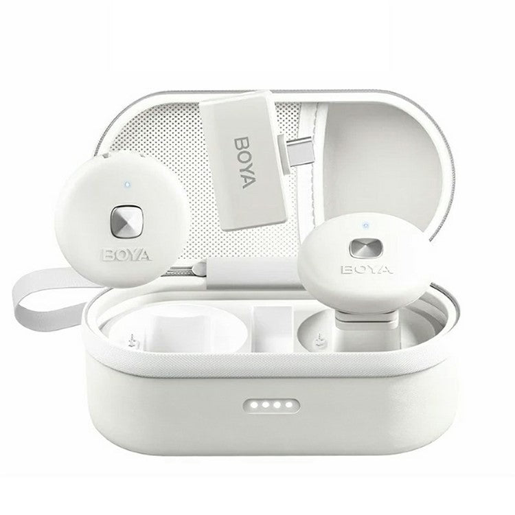 BOYA Omic-U 2 Transmitter + 1 USB-C Receiver, Button Shape Wireless Lavalier Microphone - White