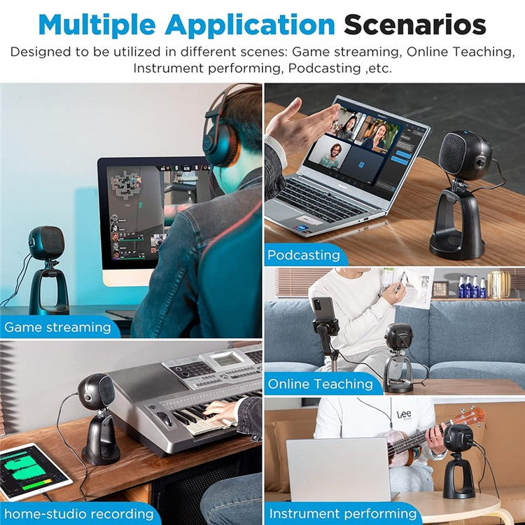 BOYA BY-CM6 USB Desktop Microphone Gain Control Cardioid Mic for PS4 / PS5 / Computer