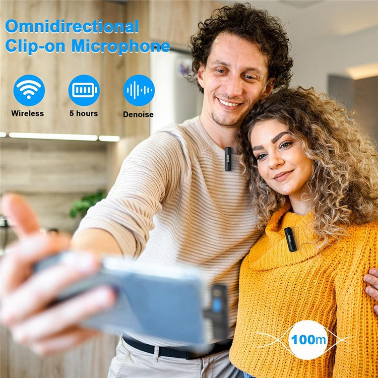 BOYA BOYALINK A2 For iPhone / Android / Camera Vlogging Wireless Lavalier Microphone (2 TX+1 RX) 100m Range
