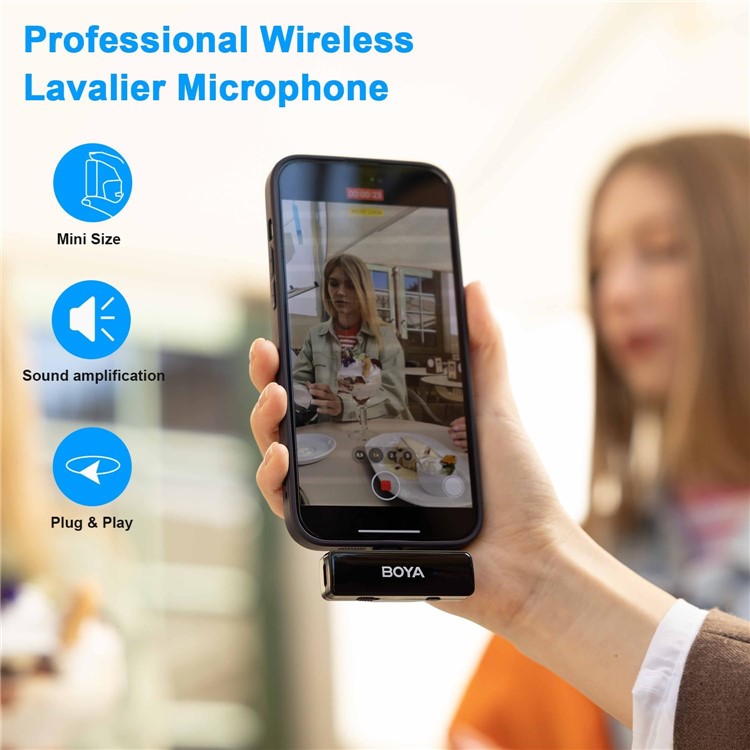 BOYA BOYALINK A2 For iPhone / Android / Camera Vlogging Wireless Lavalier Microphone (2 TX+1 RX) 100m Range