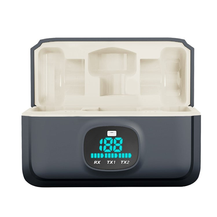 SX21 Type-C 2.4G Wireless Smart Clip-On Microphone (1 Receiver+2 Microphones+1 Charging Bin)