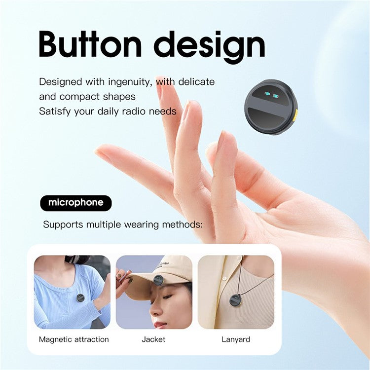 SX21 Type-C 2.4G Wireless Smart Clip-On Microphone (1 Receiver+2 Microphones+1 Charging Bin)