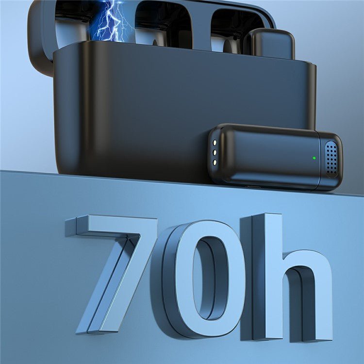 K13 2 Wireless Lavalier Microphone + 8Pin Receiver with Digital Display Charging Case