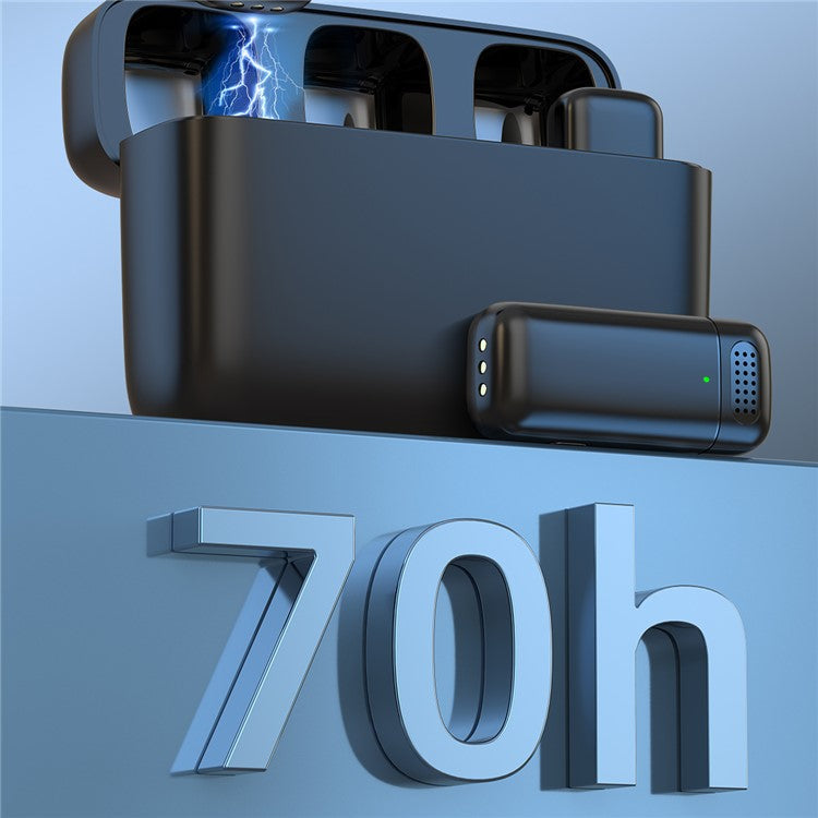 K13 Wireless Clip Mic Wireless Lavalier Microphone (2 Microphone+1 Receiver) with Charging Station