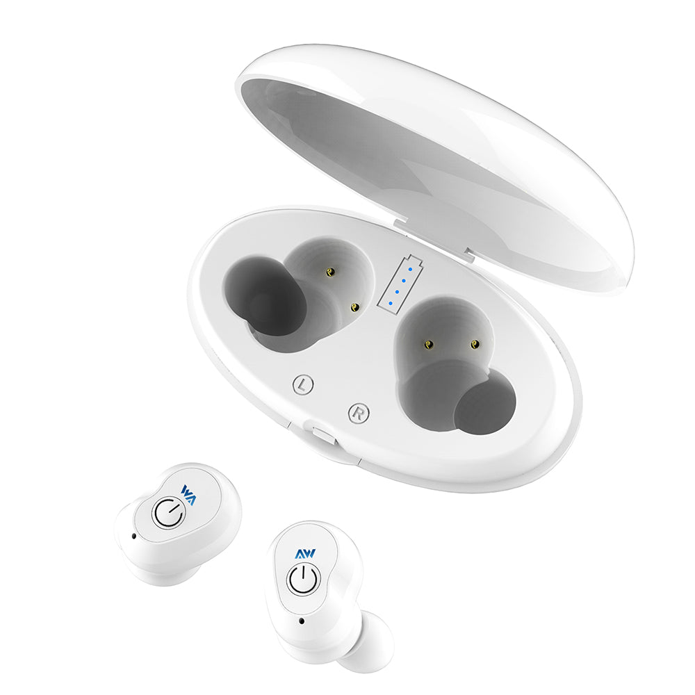 LEMONDA WA02 TWS Bluetooth 5.0 IPX5 Waterproof In-ear Gaming Sports Headset with Charing Bin 800mAh - White