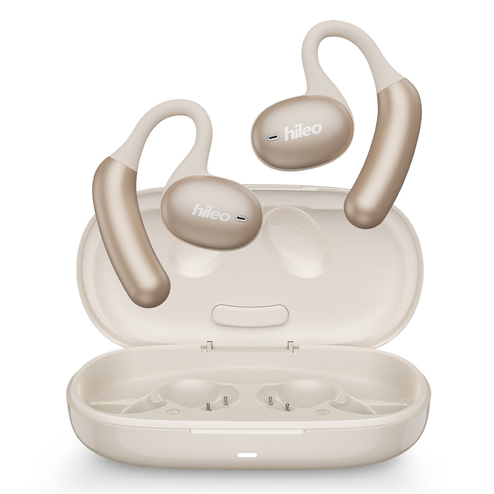HILEO hi96 ENC Noise Reduction Wireless Earbuds Open Ear Air Conduction Bluetooth Earphones - Beige