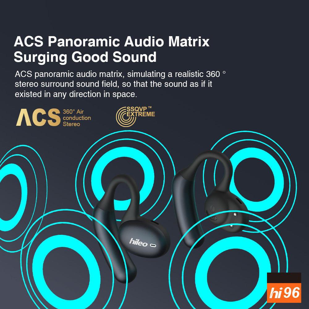 HILEO hi96 ENC Noise Reduction Wireless Earbuds Open Ear Air Conduction Bluetooth Earphones - Beige