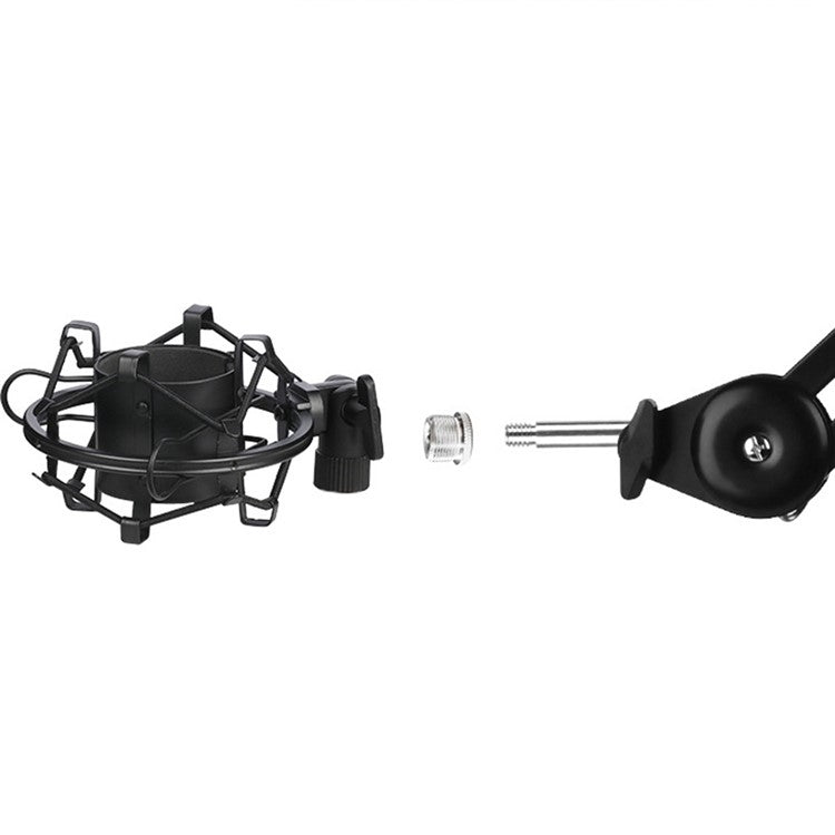 HSP38 104cm Adjustable Microphone Clip Holder Desktop 3 / 8 Inch Screw Connector Mic Bracket Mount Clamp - Black