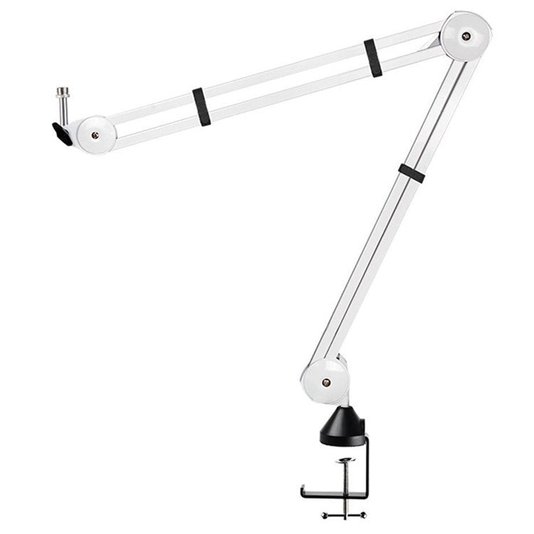 HSP38 104cm Adjustable Microphone Clip Holder Desktop 3 / 8 Inch Screw Connector Mic Bracket Mount Clamp - White