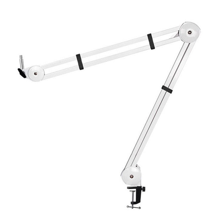 Microphone Boom Arm Stand Heavy Duty Cantilever Bracket Adjustable Suspension Mic Stand - White