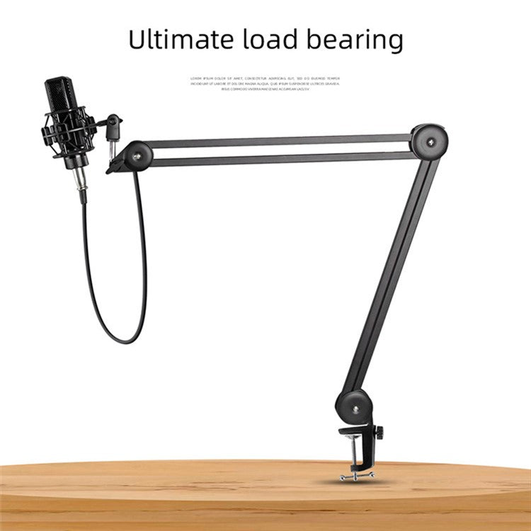 Microphone Boom Arm Stand Heavy Duty Cantilever Bracket Adjustable Suspension Mic Stand - White