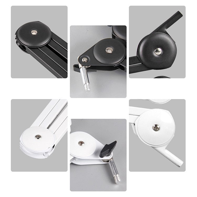 Microphone Boom Arm Stand Heavy Duty Cantilever Bracket Adjustable Suspension Mic Stand - White