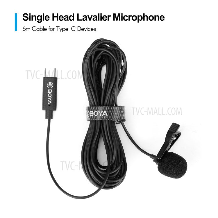 BOYA BY-M3 Omnidirectional Digital Lavalier Microphone USB Type-C Cable 6 Meters