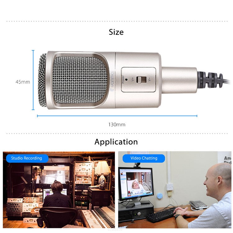 YANMAI SF-960 Computer Microphone 3.5mm Plug Professional Capacitive Stereo Mic with Tripod