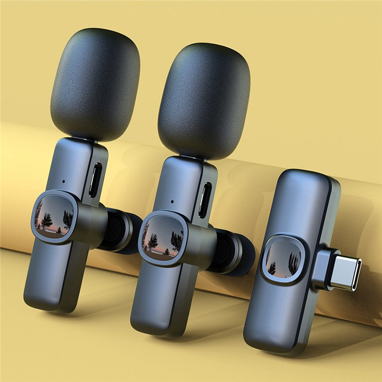 J1 Noise Reduction 2.4G Wireless Lavalier Microphone System 2 Mic + 1 Receiver - Type-C Interface