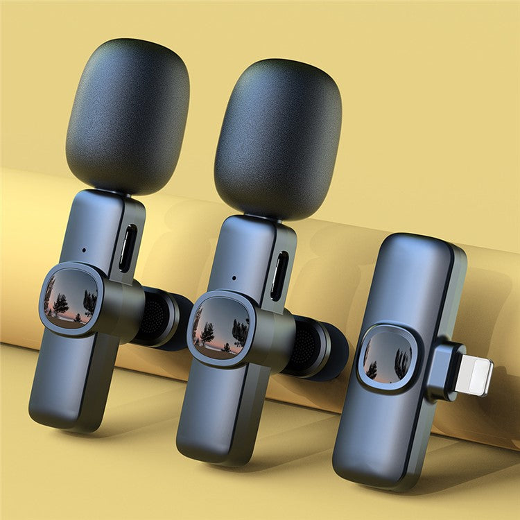 J1 Noise Reduction 2.4G Wireless Lavalier Microphone System 2 Mic + 1 Receiver - iP Interface