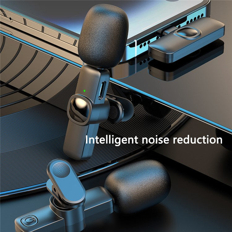 J1 Noise Reduction 2.4G Wireless Lavalier Microphone System 2 Mic + 1 Receiver - iP Interface