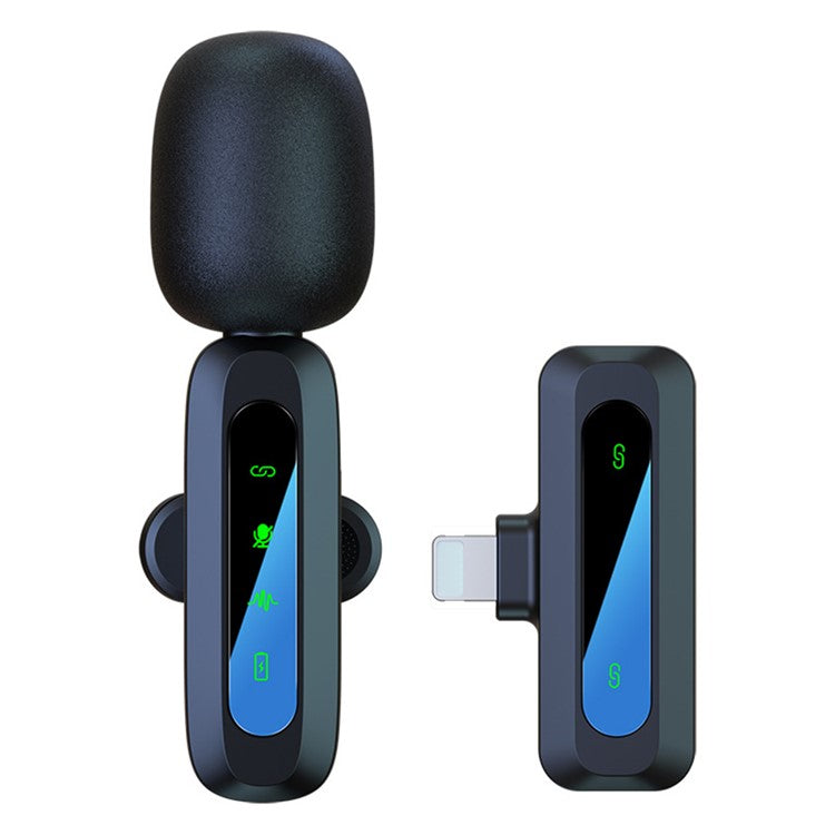 J3 Digital Display 2.4G Wireless Lavalier Microphone Noise Reduction Mic with Receiver - iP Interface
