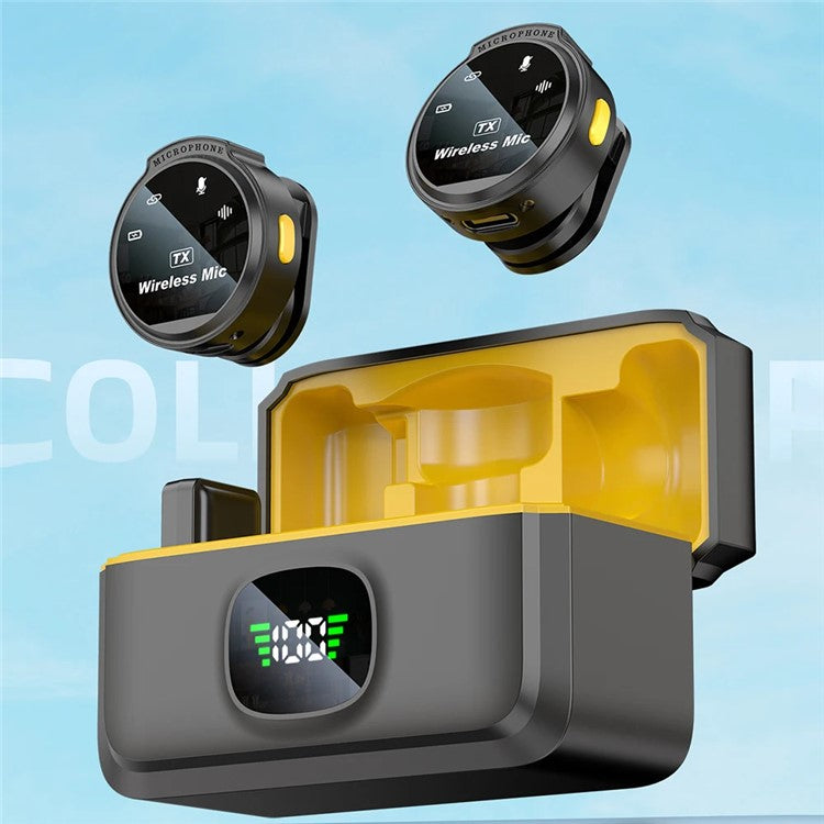 J6 Outdoor Live Streaming Noise Reduction Wireless 2.4G Lavalier Microphone, 2 Mic + 1 Receiver - iP Interface