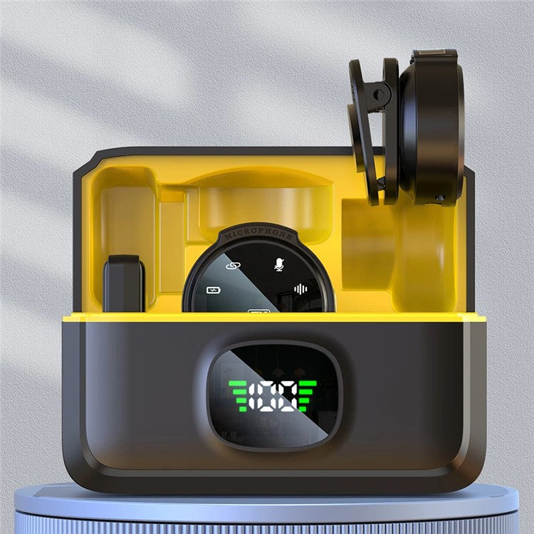 J6 Outdoor Live Streaming Noise Reduction Wireless 2.4G Lavalier Microphone, 2 Mic + 1 Receiver - iP Interface