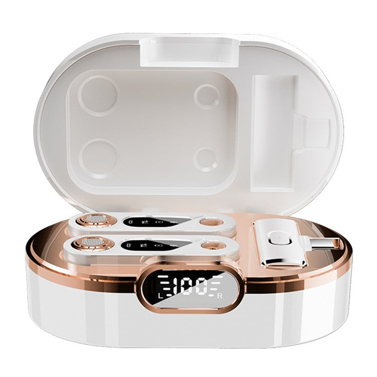 S36 2.4G Wireless Lavalier Microphone with Digital Display Charging Case, 2 Transmitter + 1 Receiver - Type-C Receiver